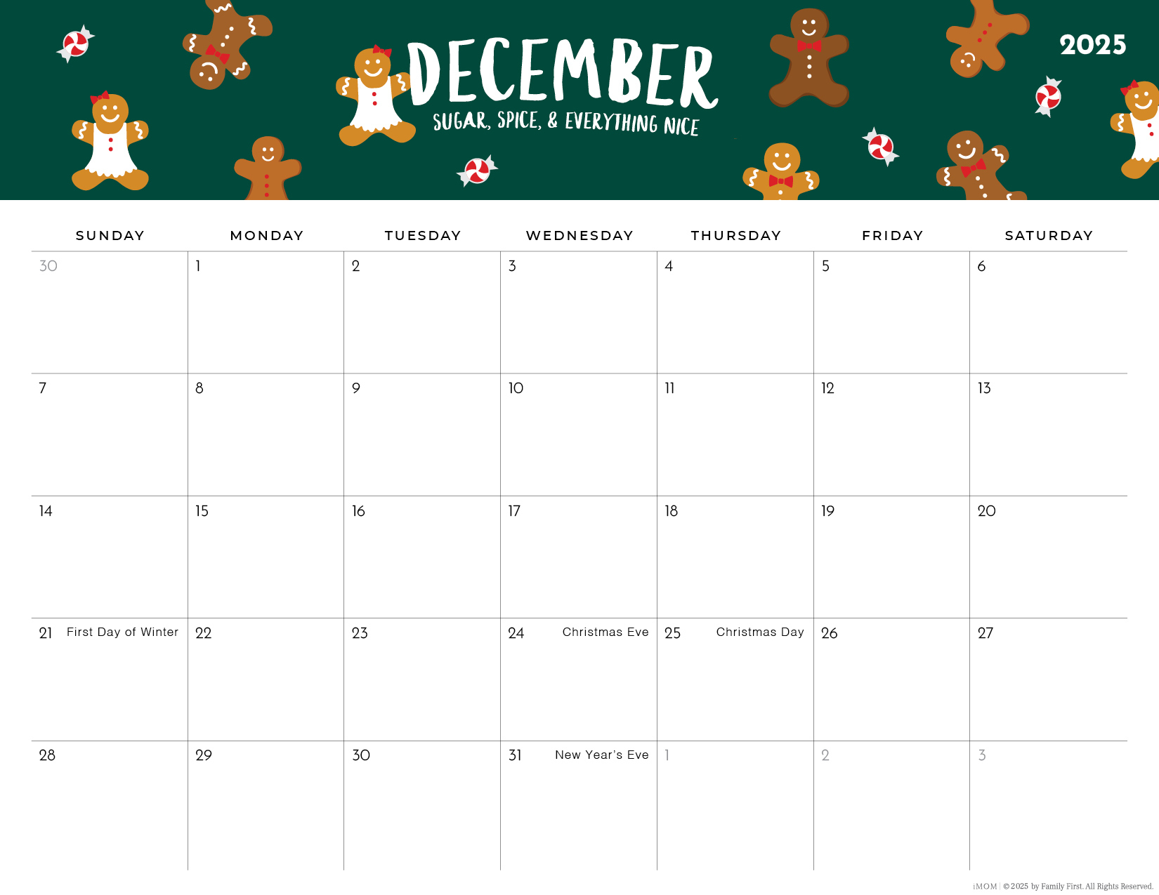 2025-2026 Foodie Printable Calendars For Moms - Imom inside Imom Printable Calendar December 2025