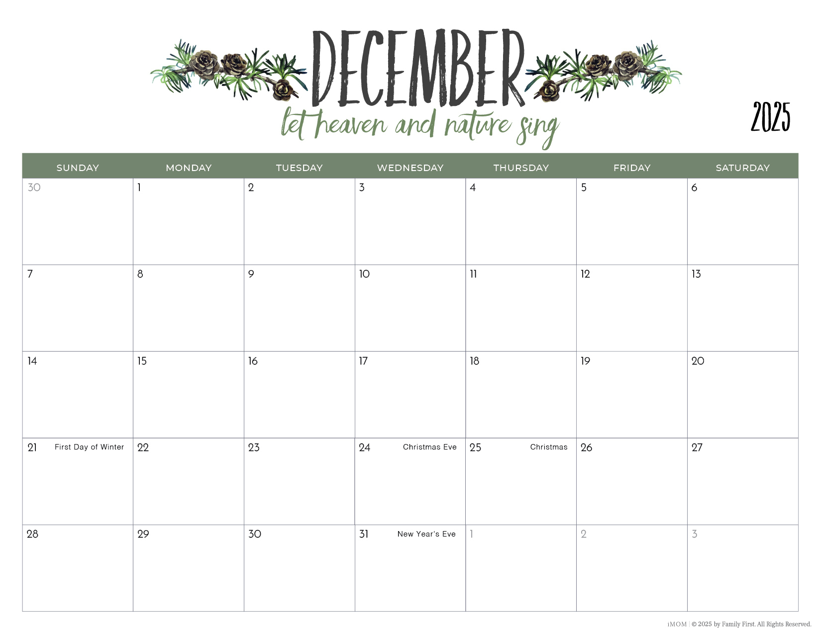 2025 Printable Calendars2025-2026 Printable Calendars For Moms - Imom with Imom Printable Calendar December 2025