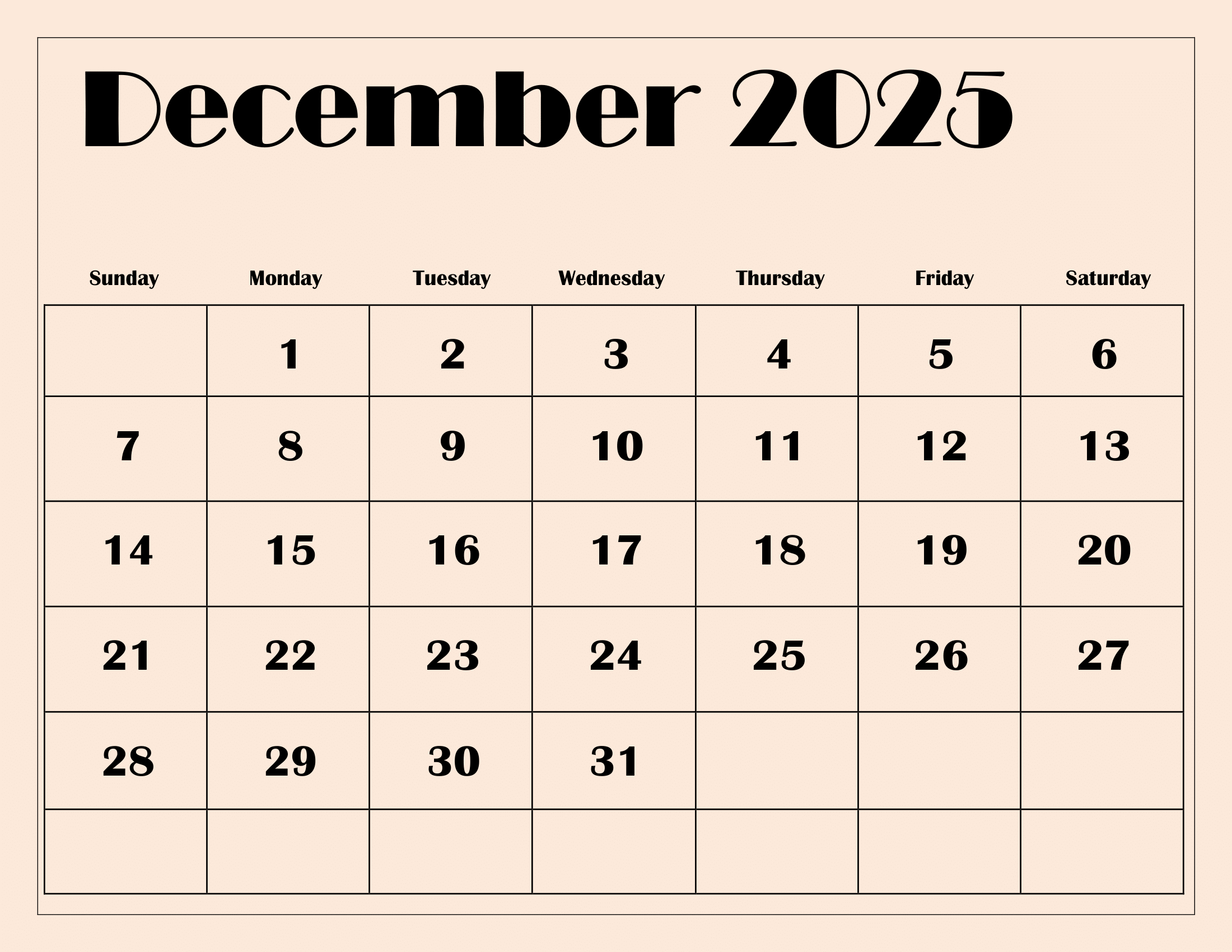 December 2025 Calendar Printable Pdf Template With Holidays pertaining to December Printable Calendar 2025