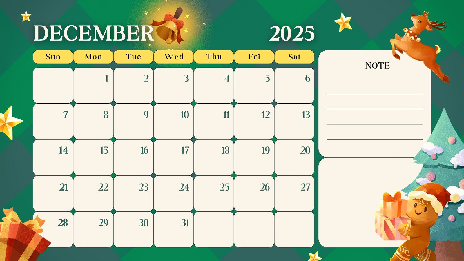 Free, Printable December 2025 Calendar Templates | Canva in Cute Printable December 2025 Calendar