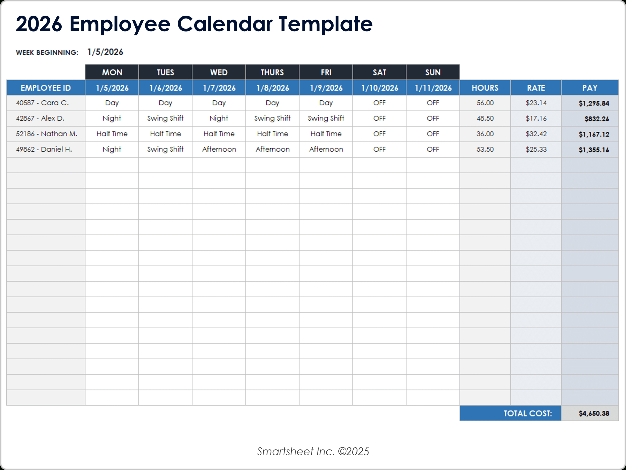 19 Free Google Calendar Templates For 2026 in 2026 Employee Attendance Calendar Template Free