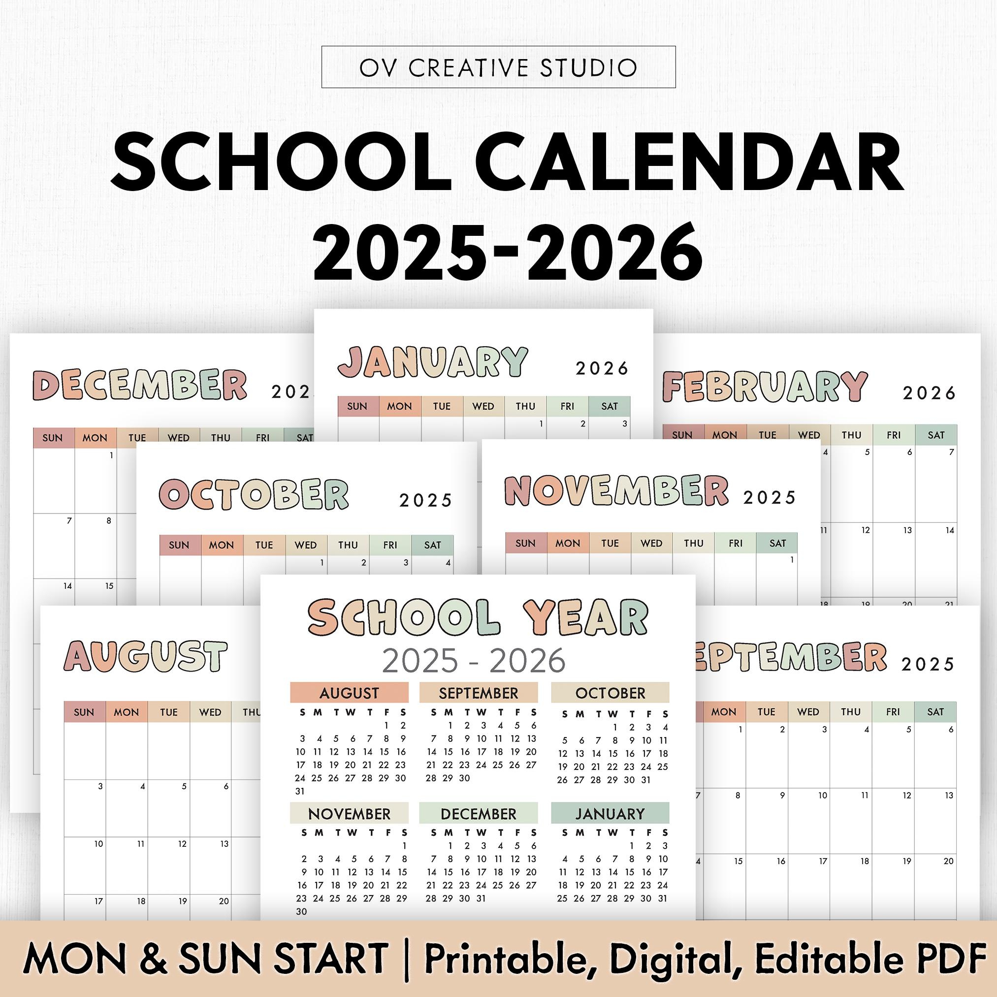 2024/2025 School Calendar - Etsy with regard to Nyc Catholic School Calendar 2026 to 2027