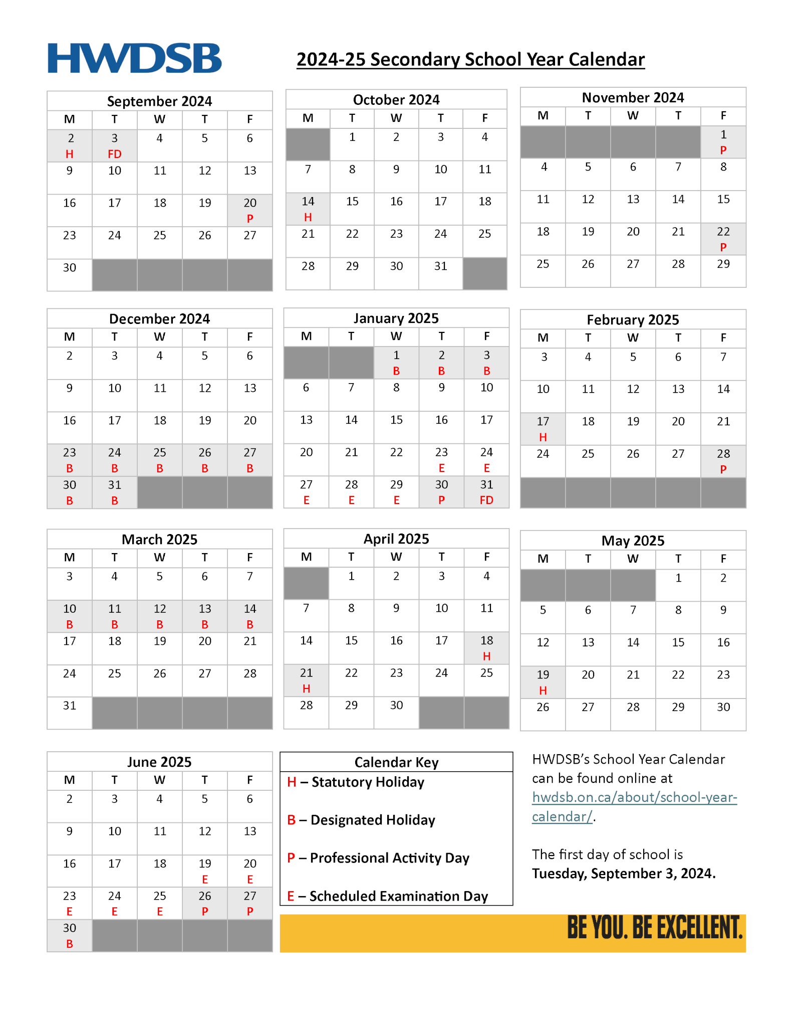 2024-25 Hwdsb School Year Calendars | Hamilton-Wentworth District with Halton Catholic School Board Calendar 2026