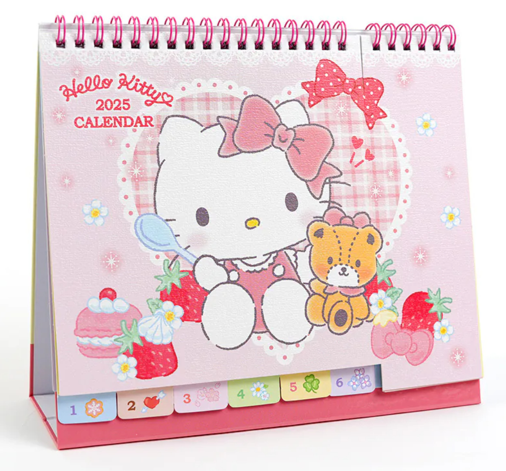 2025-2026 Sanrio Hello Kitty Cat Desk Top Calendar Schedule inside Hello Kitty Desk Calendar 2026