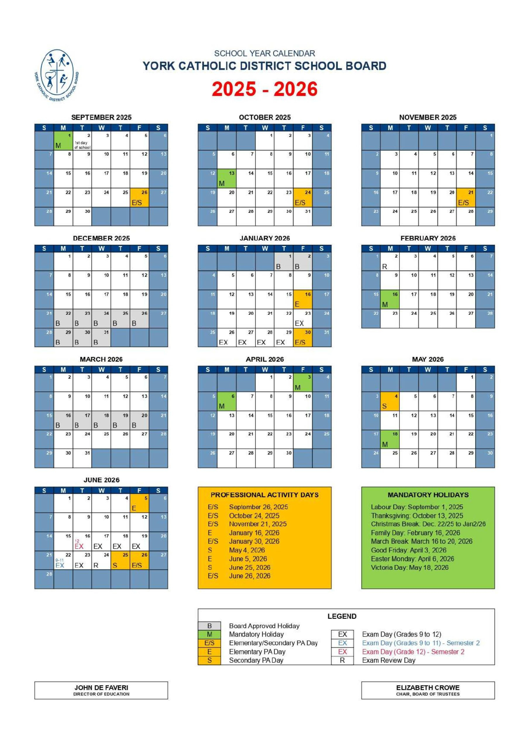 2025-2026 School Calendar - St. Maximilian Kolbe Catholic High School with regard to Catholic School Board Calendar 2026