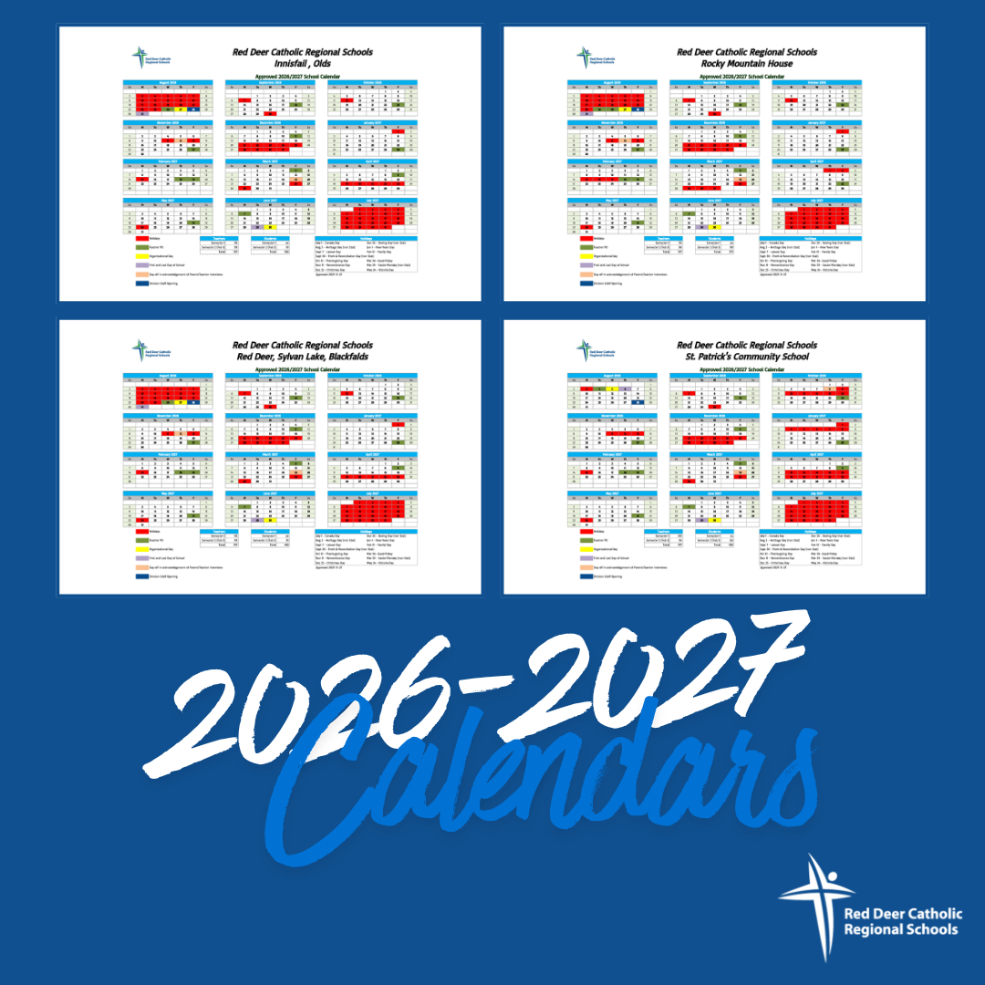 2026-2027 School Year Calendars Now Available! | Red Deer Catholic throughout Catholic Calendar 2026 - 2027