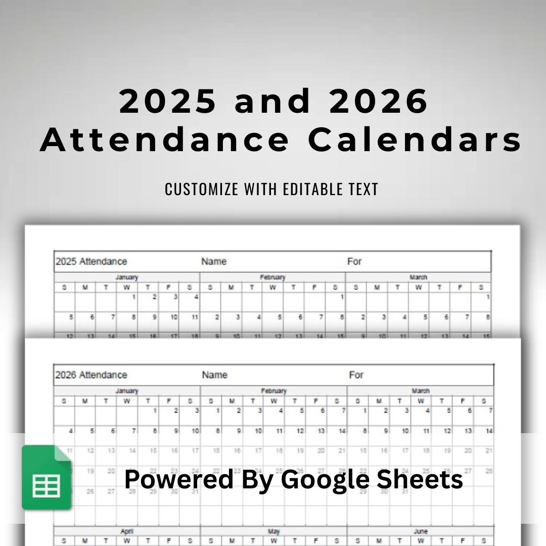 2026 Attendance Calendar - Etsy regarding Homeschool Attendance Calendar 2026 - 2027