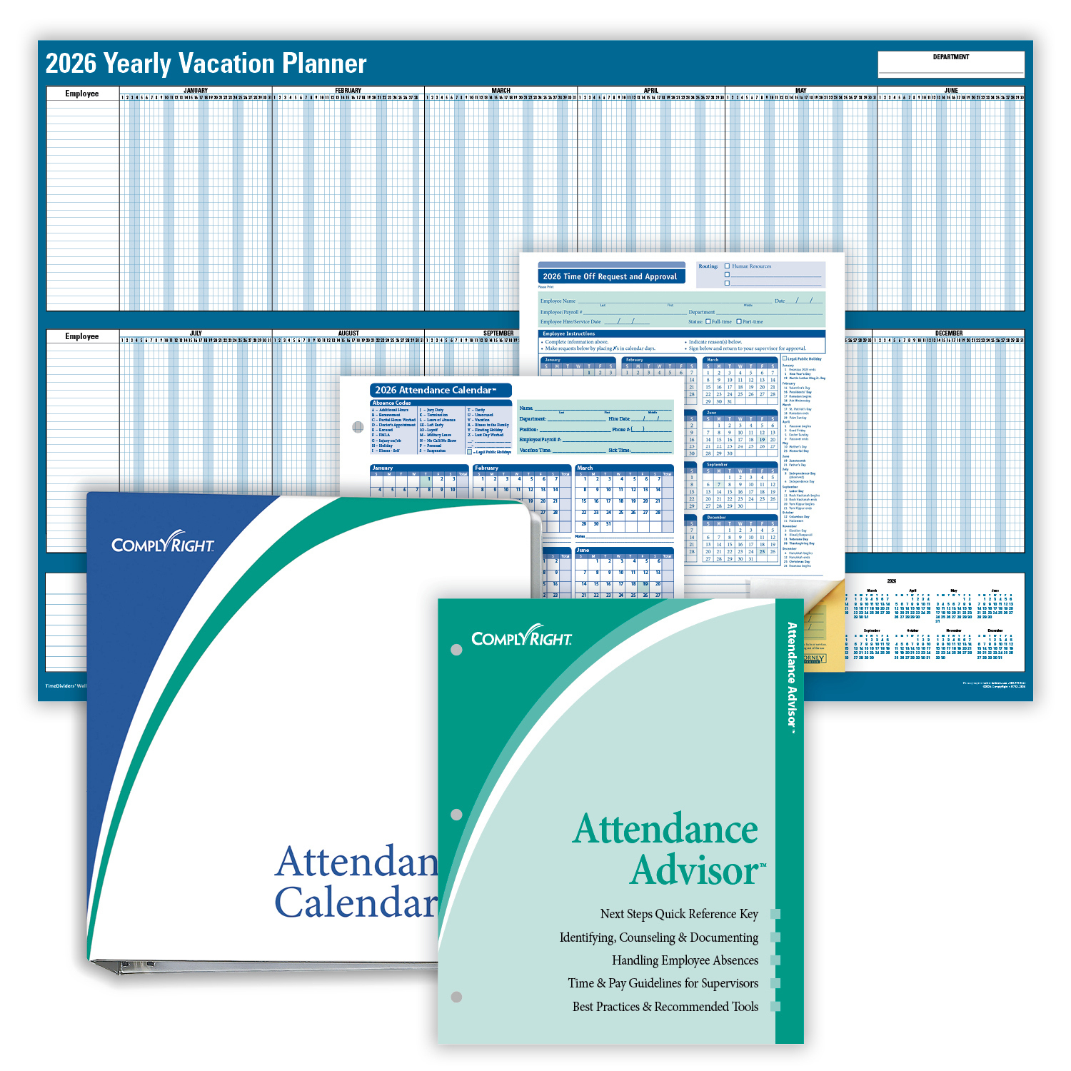 2026 Attendance Tracking Essentials Bundle | Hrdirect pertaining to 2026 Attendance Calendar Cards
