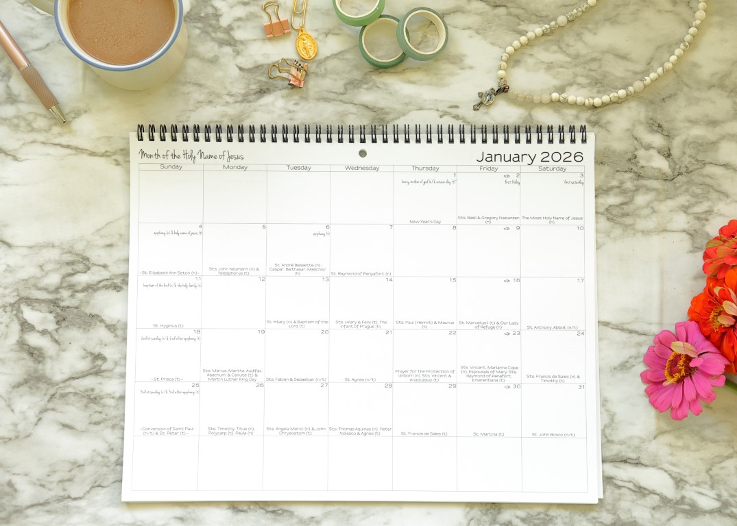 2026 Catholic Calendar (11 X 14") intended for Catholic Calendar January 2026