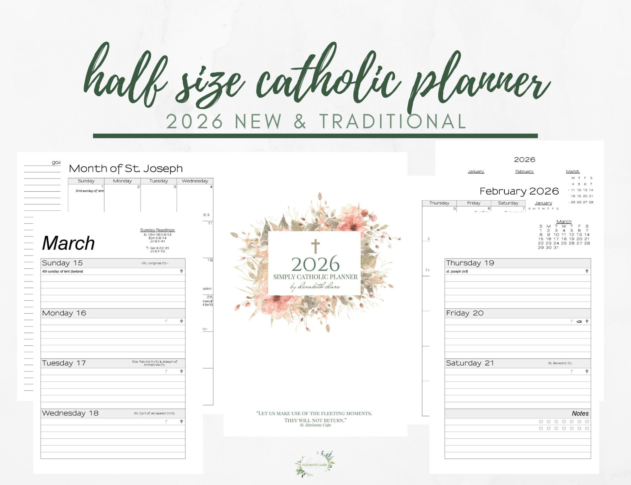 2026 Catholic Planner Half-Size Printable Pdf: Simply Catholic with regard to Catholic Planning Calendar 2026
