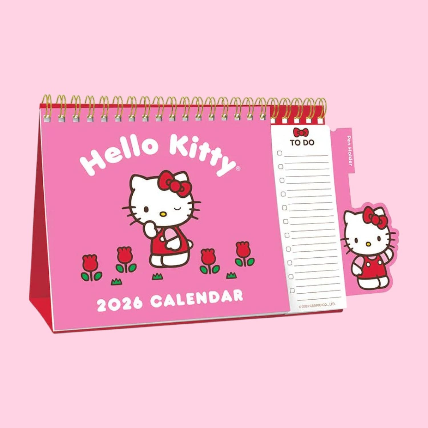 2026 Hello Kitty Playful Pink Standing Desk Calendar | Friends Nyc intended for Hello Kitty Desk Calendar 2026