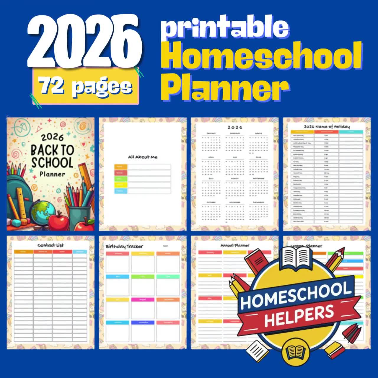 2026 Homeschool Planner: Daily &amp;amp; Weekly Schedules, Attendance Tracker,  Curriculum Log (Pdf) for All in 2026 Attendance