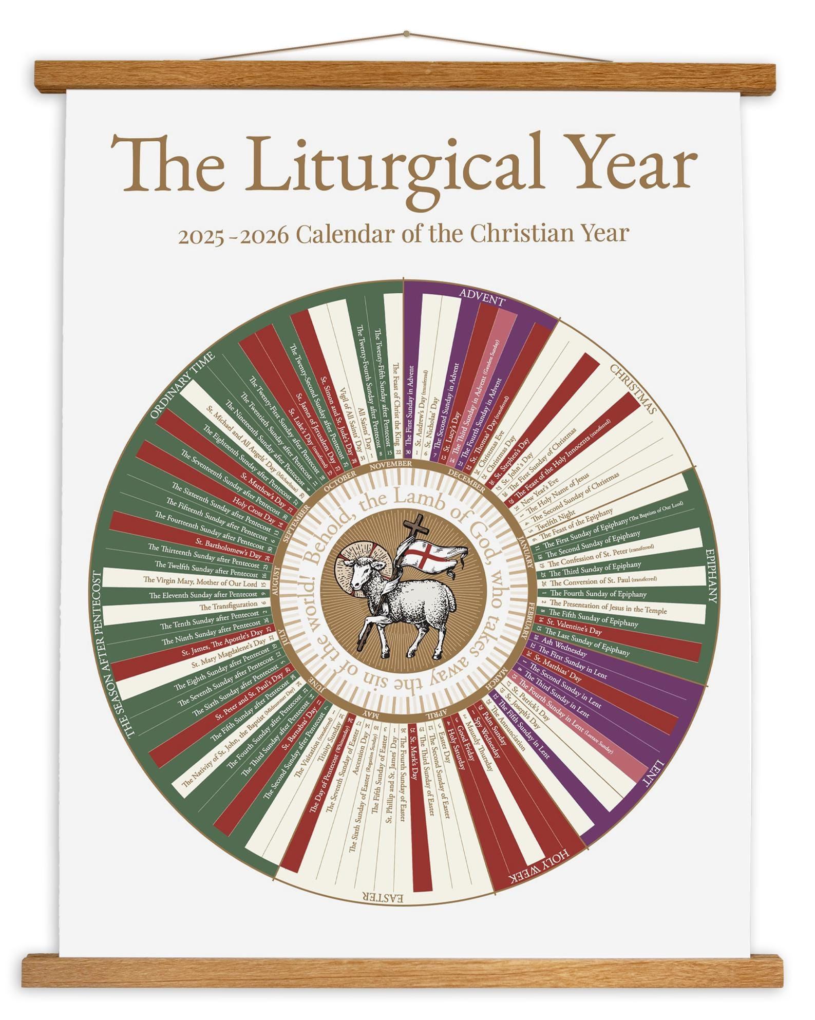 2026 Liturgical Year Wall Calendar | Christian Church Seasons inside Catholic Liturgical Wall Calendar 2026