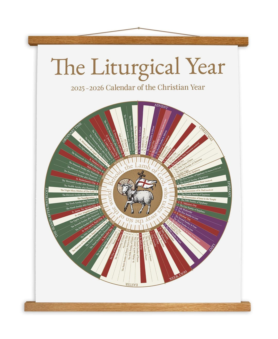 2026 Liturgical Year Wall Calendar | Christian Church Seasons with Episcopal Church Liturgical Calendar 2026