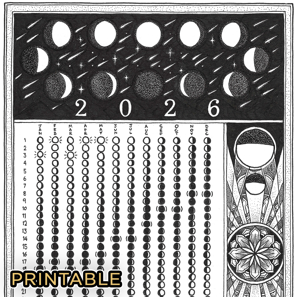 2026 Lunar Calendar | Geometers Circle with regard to Moon Phase Calendar 2026 Printable