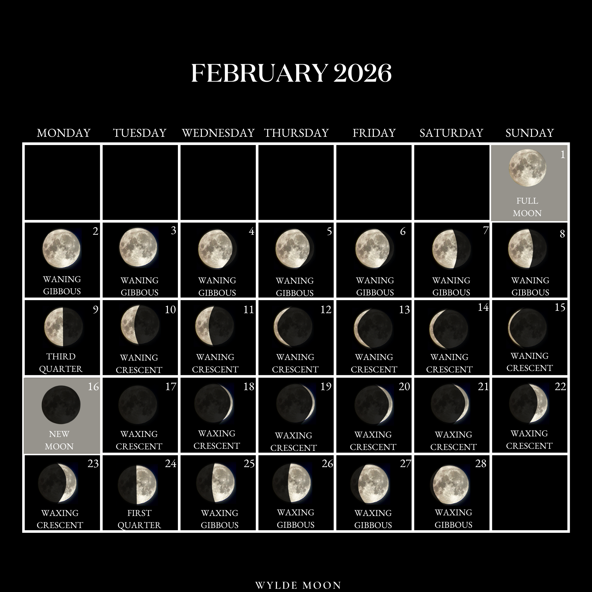 2026 Moon Calendar - Every Phase And Stage Of The Moon regarding Full Moon Calendar 2026 February