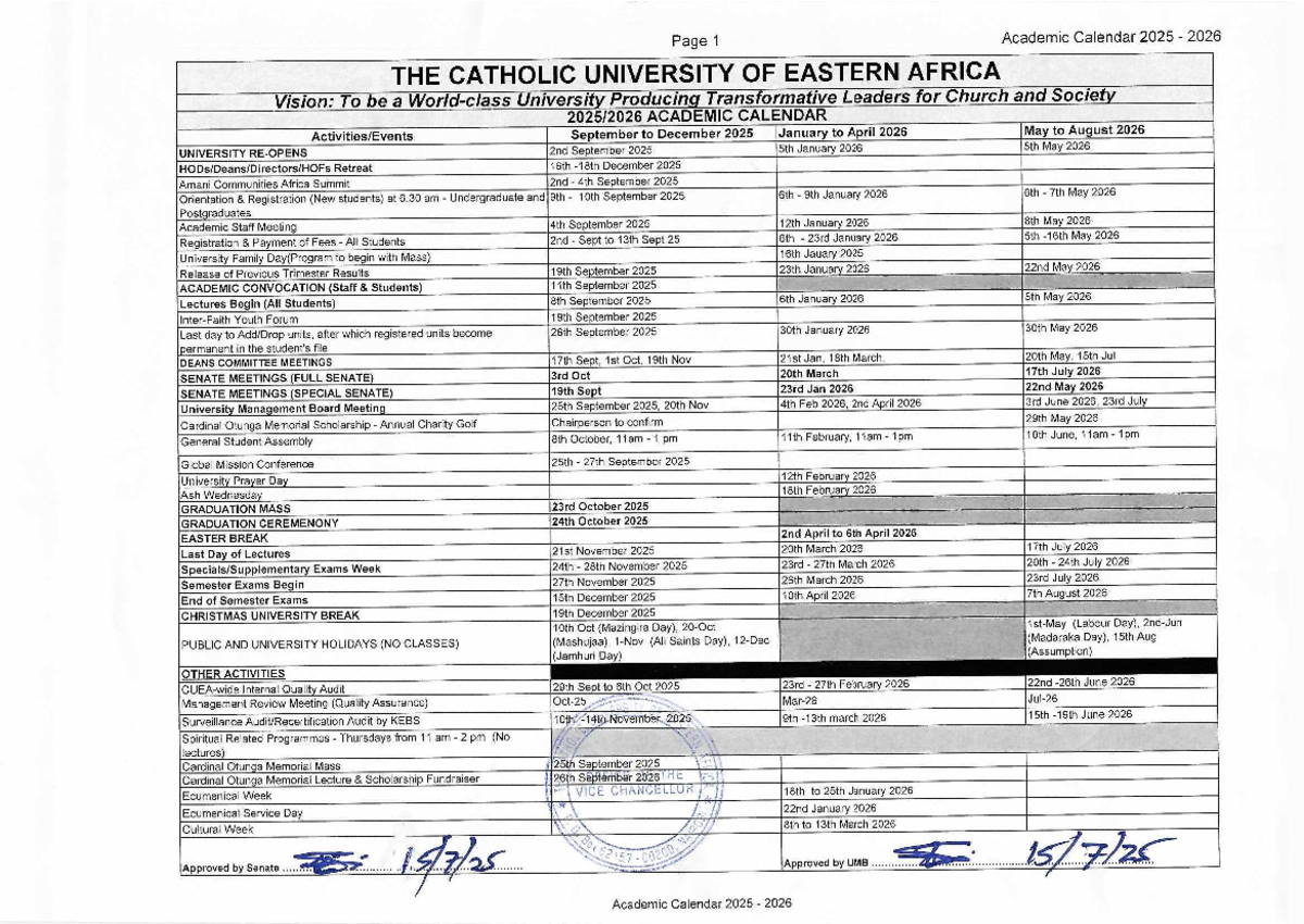 Academic Calendar 2025-2026 - The Catholic University Of Eastern regarding Catholic University Academic Calendar 2026