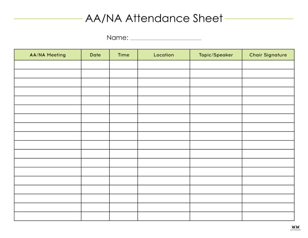 Attendance Sheets - 52 Free Printables | Printabulls within Daily Attendance Register 2026