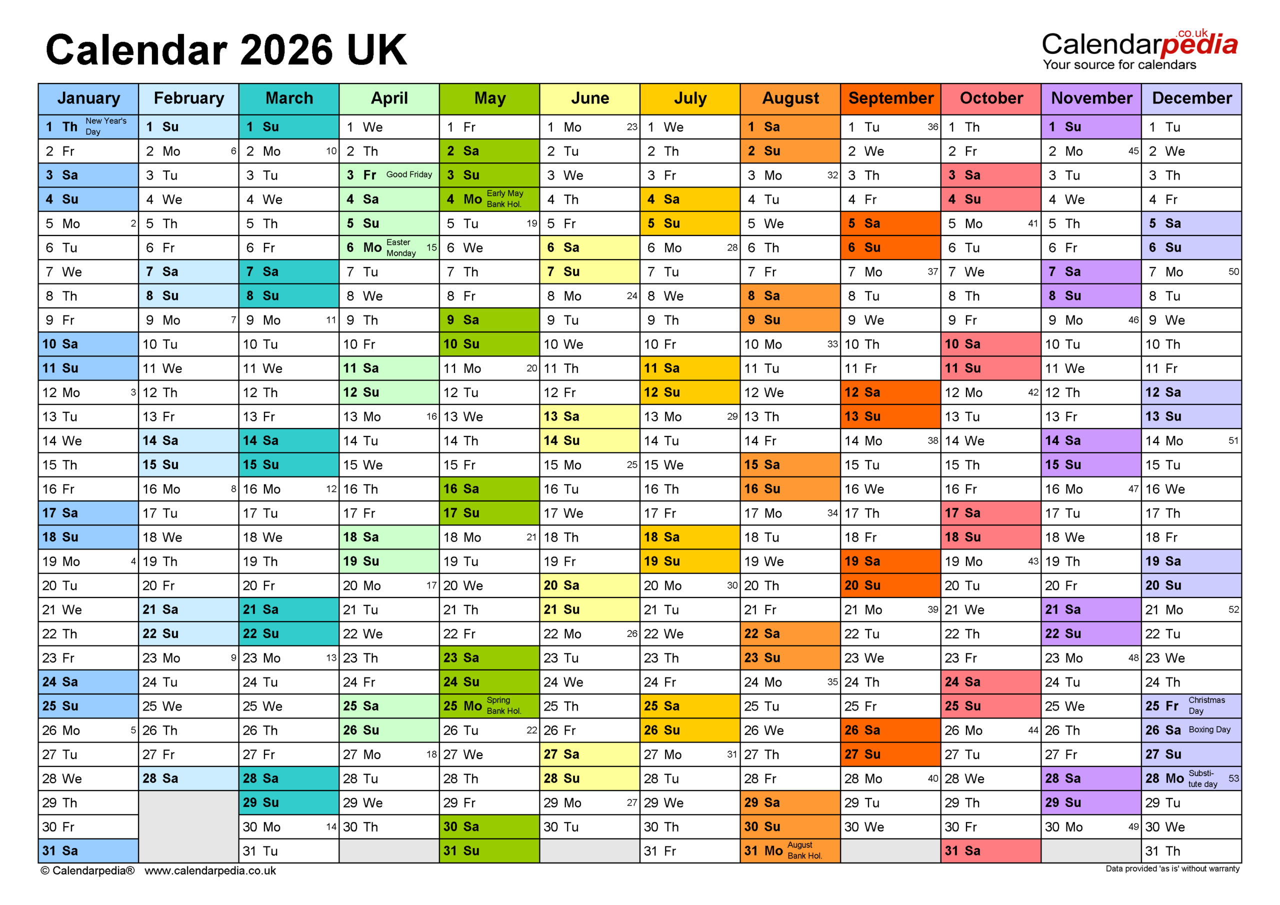 Calendar 2026 (Uk) - Free Printable Pdf Templates throughout Free Printable Attendance Calendar 2026