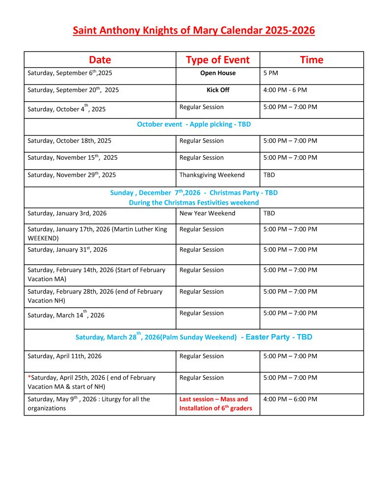 Calendar &amp;amp; Events – St Anthony Maronite Church regarding Maronite Liturgical Calendar 2026