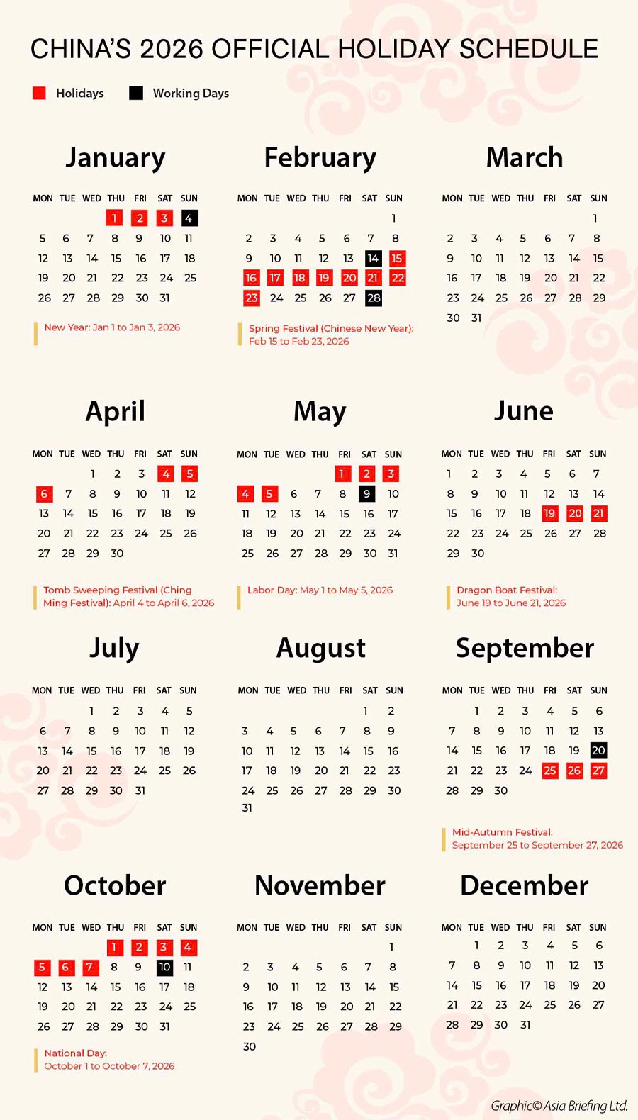 China 2026 Public Holiday Schedule pertaining to Chinese Holidays 2026 Calendar