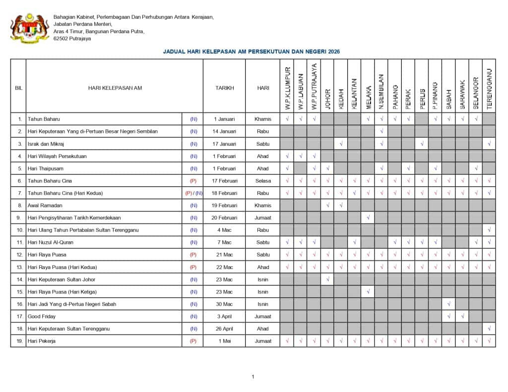 Chinese New Year 2026 : Malaysia School Holiday & Public Holiday in Chinese Calendar 2026 Malaysia