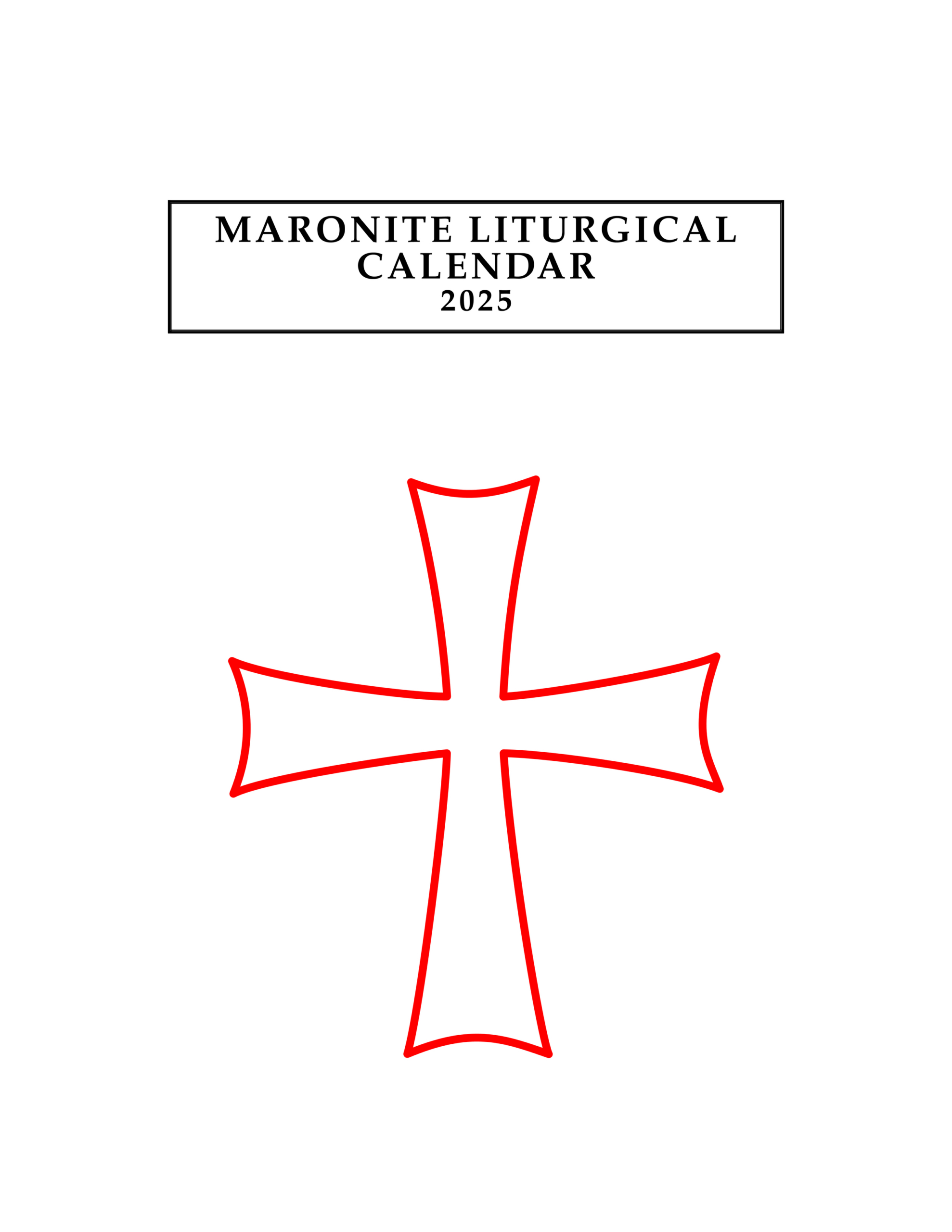 Cir 24-85 Eparchial Desk Calendar 2025 — Eparchy Of Saint Maron Of within Maronite Liturgical Calendar 2026