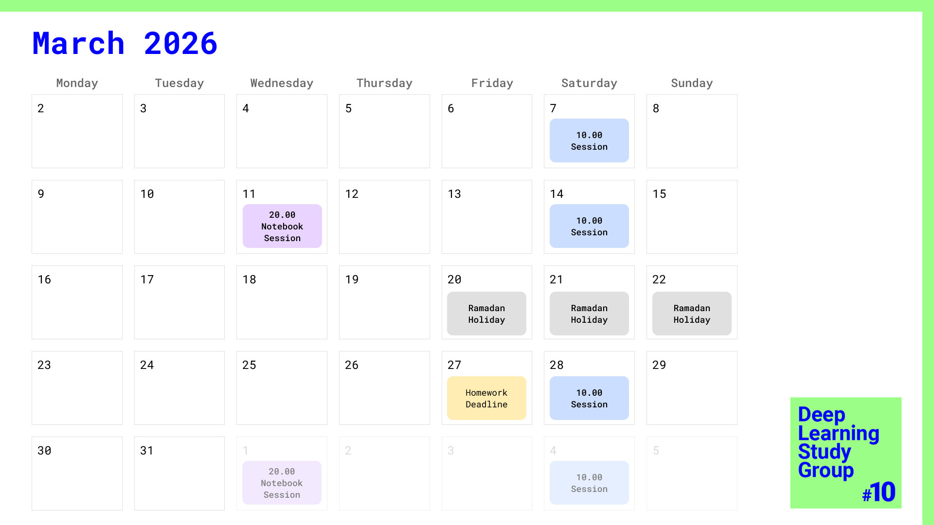 Deep Learning Study Group #10 — Inzva with Attendance of March 2026