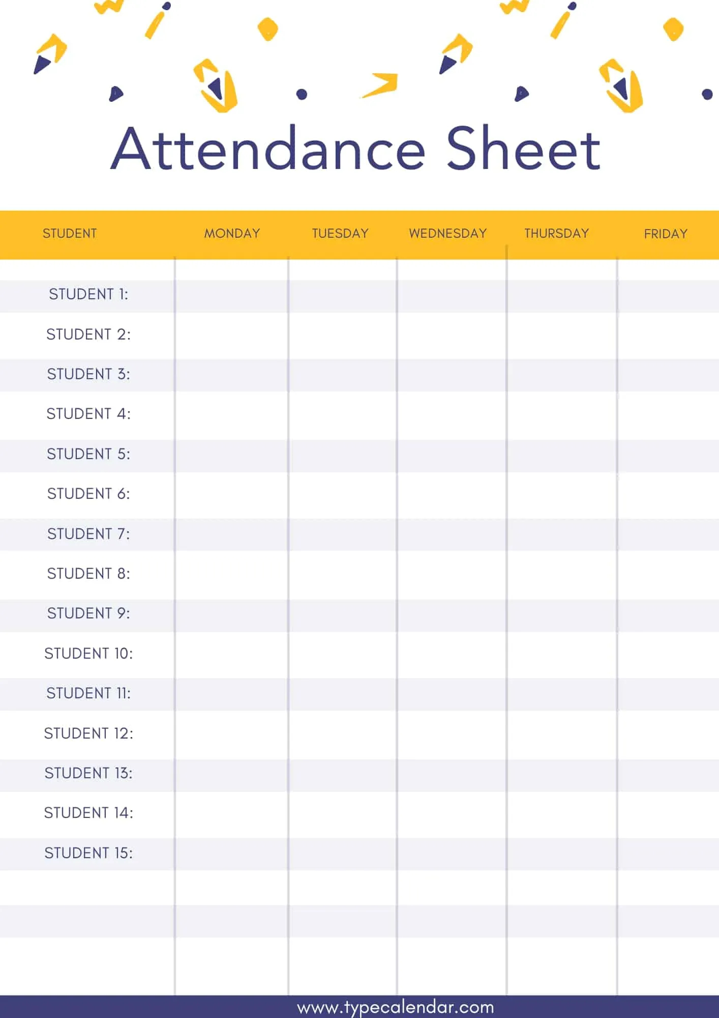Free Printable Attendance Sheet Templates [Word, Excel, Pdf] for Attendance Sheet August 2026