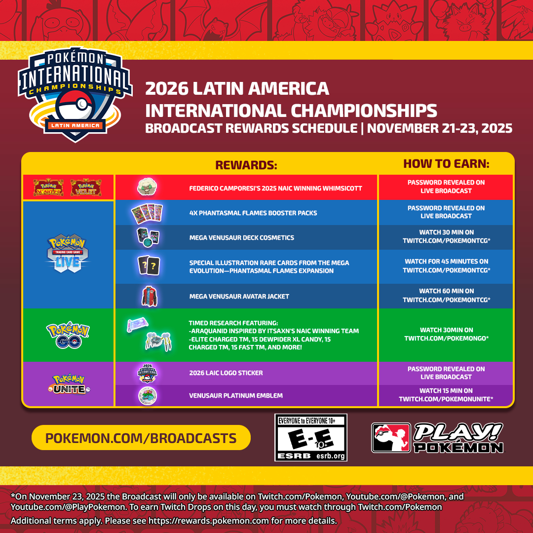 Get Rewards During The 2026 Latin America International for Pokemon Tcg 2026 Release Calendar