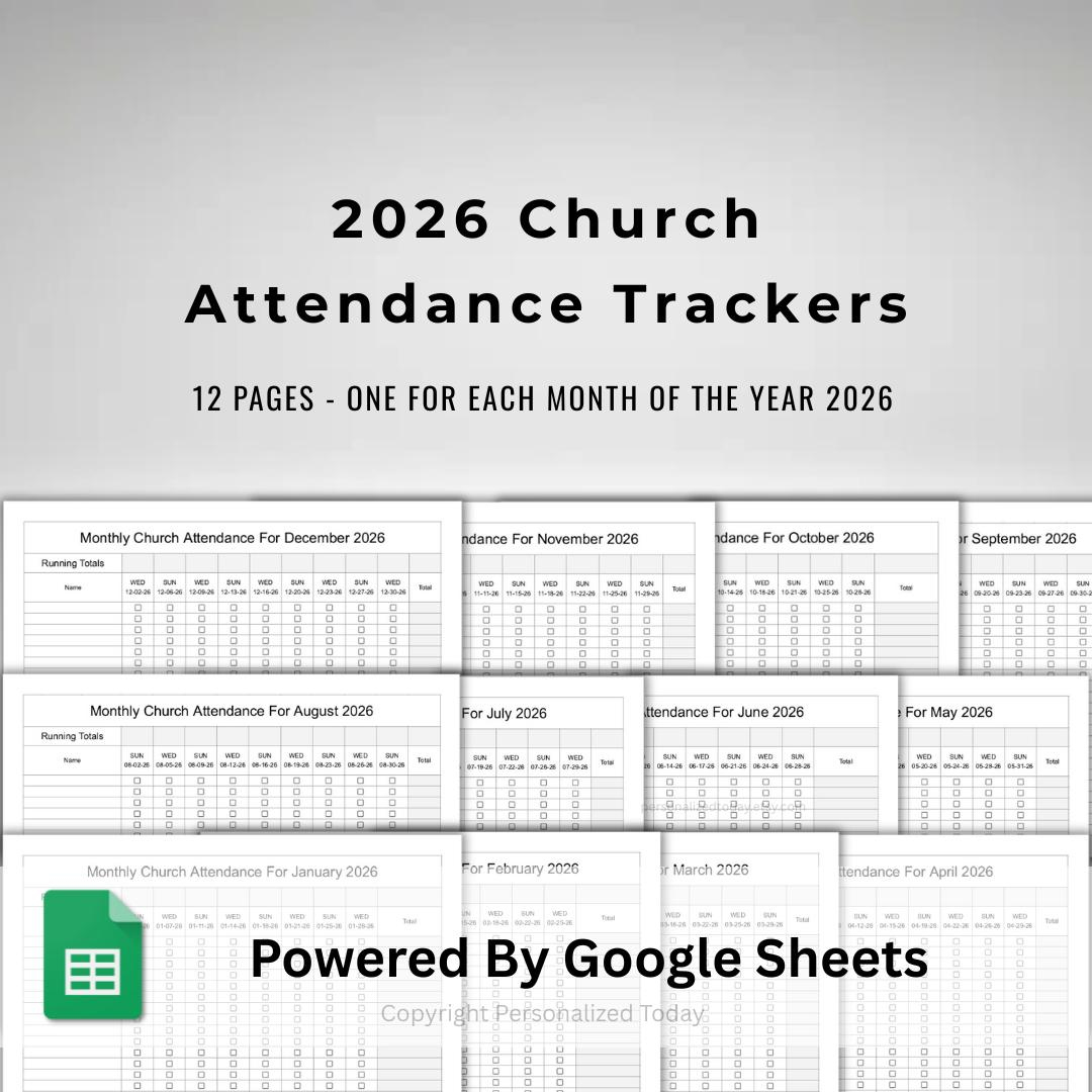 Google Sheets 2026 Monthly Church Attendance Count - 2026 Twice for Attendance of May 2026