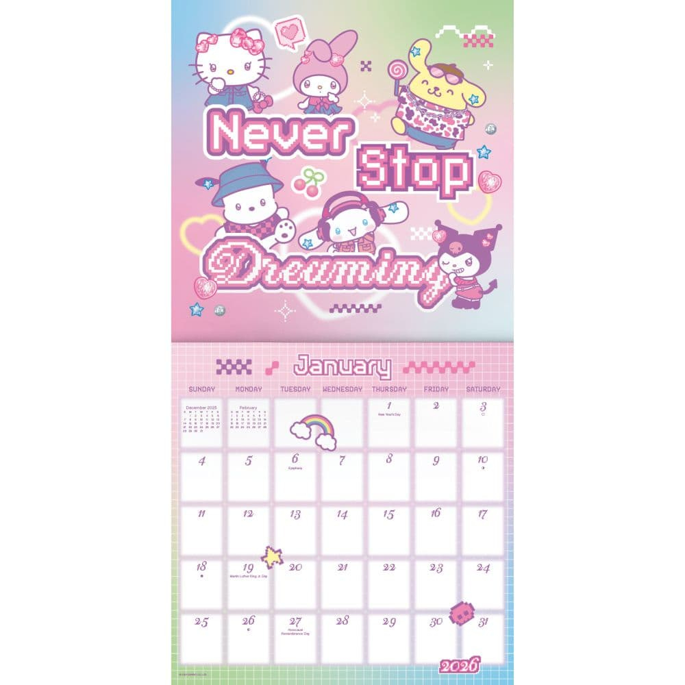 Hello Kitty 2026 Mini Wall Calendar - Calendars inside Free Printable Hello Kitty Calendar 2026