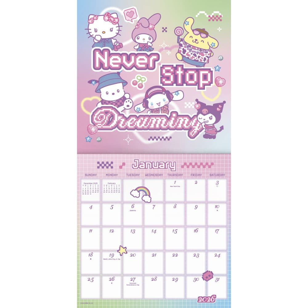 Hello Kitty And Friends Exclusive With Decal 2026 Wall Calendar throughout Hello Kitty Printable Calendar 2026