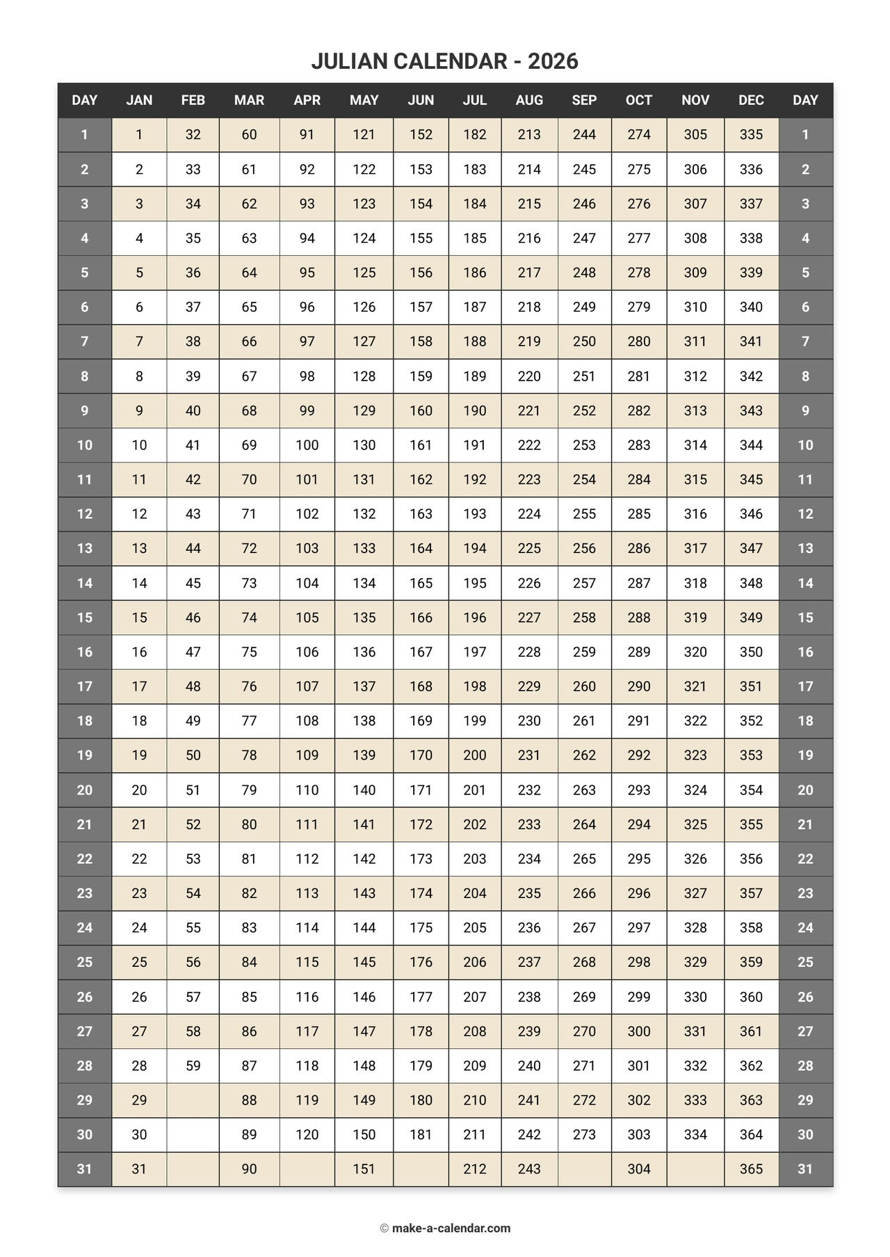 Make A Calendar | Linktree throughout Julian Date Calendar 2026