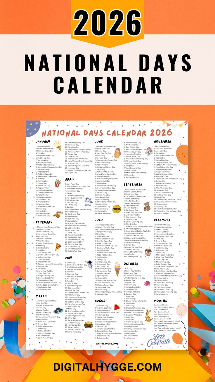 National Days Calendar 2026 Printable Pdf in January 14 2026 National Day
