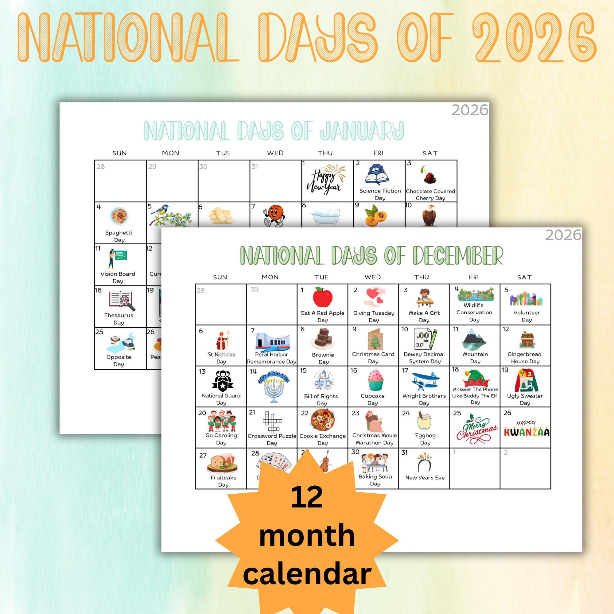 Nationale Tage Lehrmittel Vorschule Lehrer Kalender Klassenzimmer in National Day January 2026