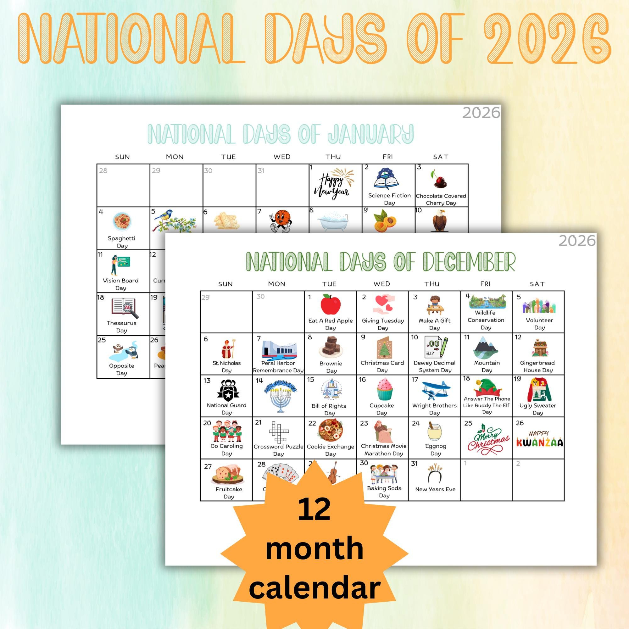 Nationale Tage Lehrmittel Vorschule Lehrer Kalender Klassenzimmer throughout January 14 2026 National Day