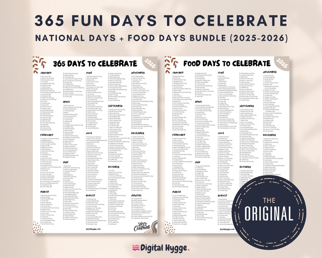 Nationalfeiertage-Kalender 2025-2026: Social Media Inhalt (Pdf with regard to National Food Day Calendar 2026