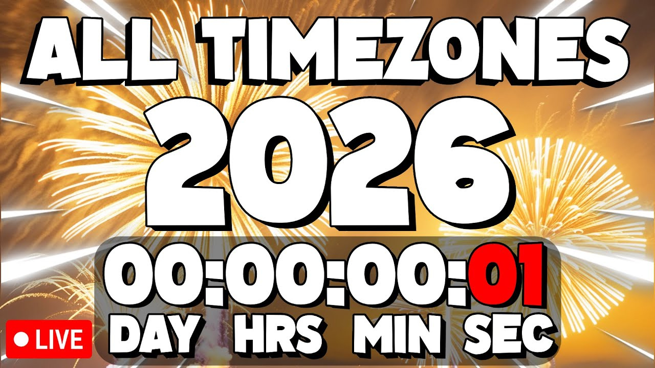 New Years 2026 Countdown All Timezones! - Live🔴 24/7 intended for How Many Years Until 2026?