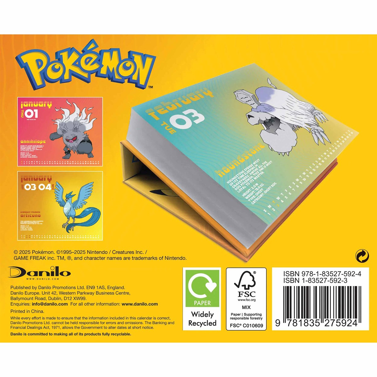 Pokemon Desk Calendar 2026 with Pokemon 2026 Desk Calendar