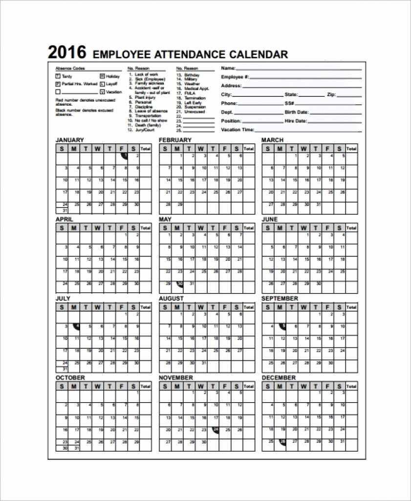 Printable 2025 Calendar 2026 Attendance Calendar Card Stock Paper regarding Ppe Employee Attendance Calendar 2026