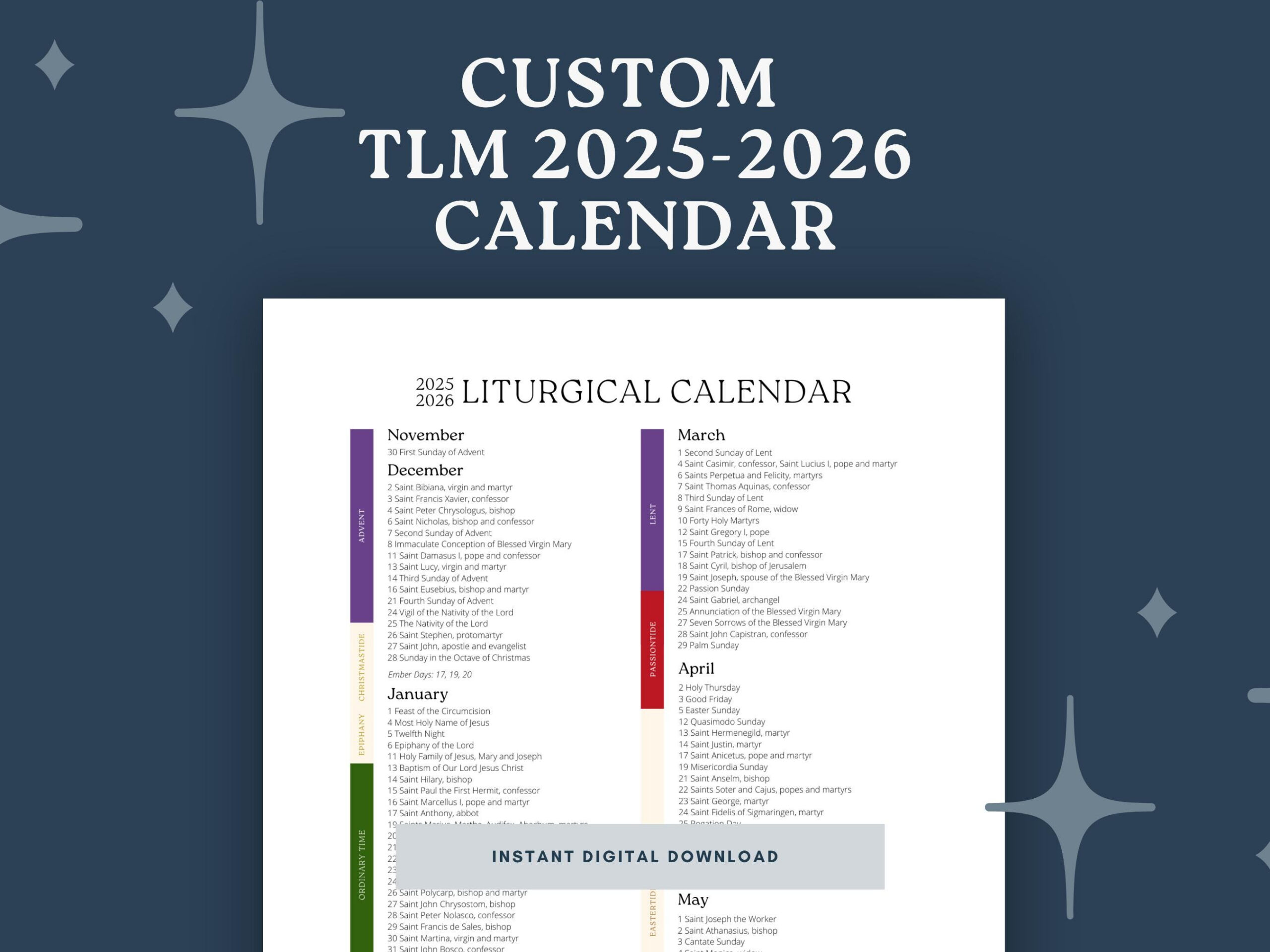 Traditional Latin Mass For 2025-2026 Liturgical Calendar | Custom with Usccb Liturgical Calendar 2026