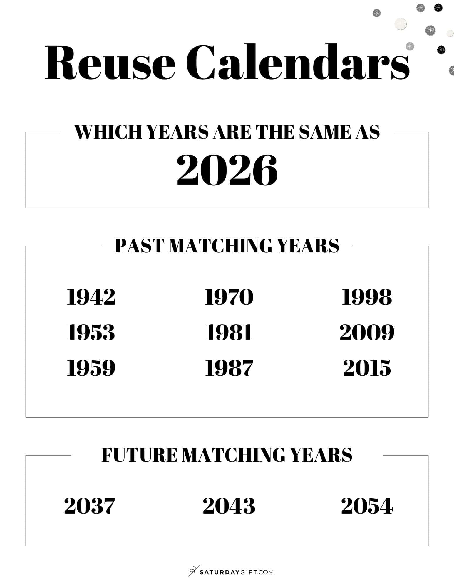 What Calendar Can I Reuse For 2026? What Year Is The Same As 2026? throughout What Calendar Year is the Same As 2026?